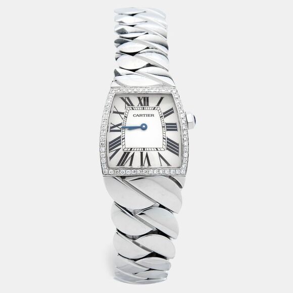 Cartier Accessories - Cartier Silver Stainless Steel Diamond La Dona W660022I Women's Wristwatch 28 mm